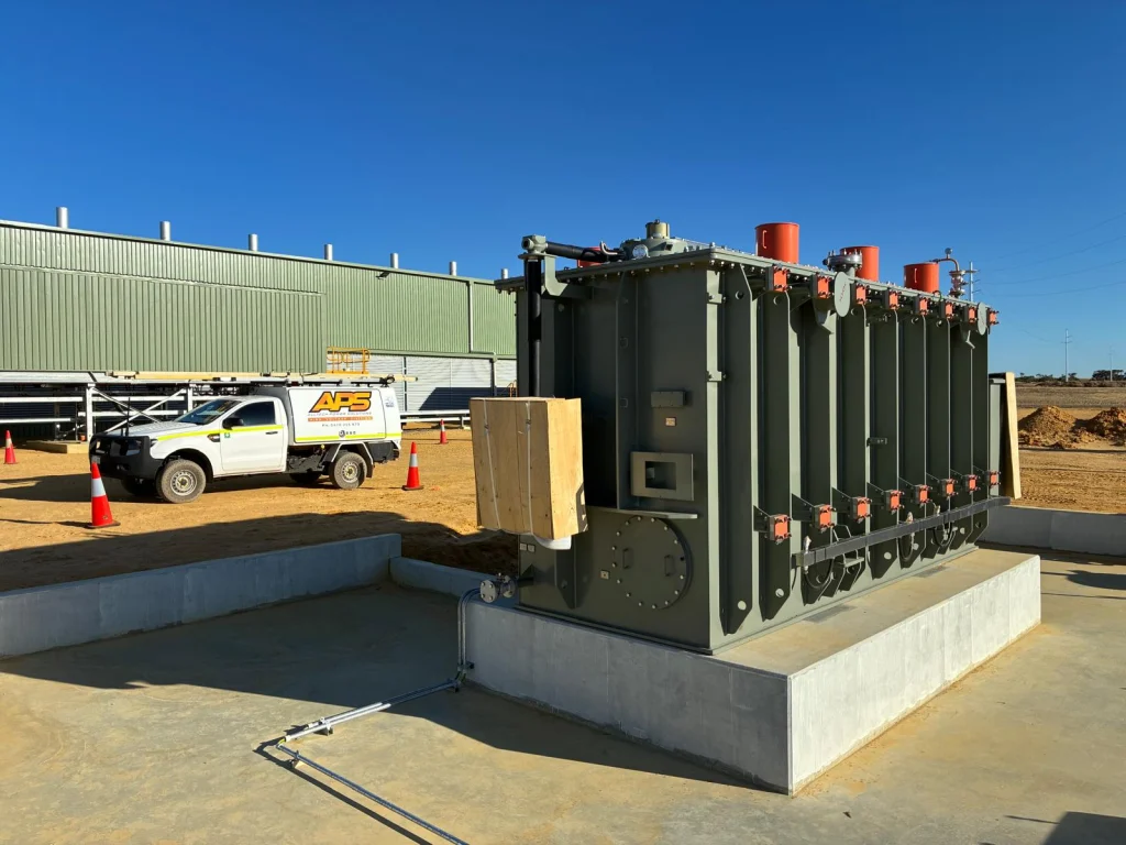 Power transformer install, Midwest WA.